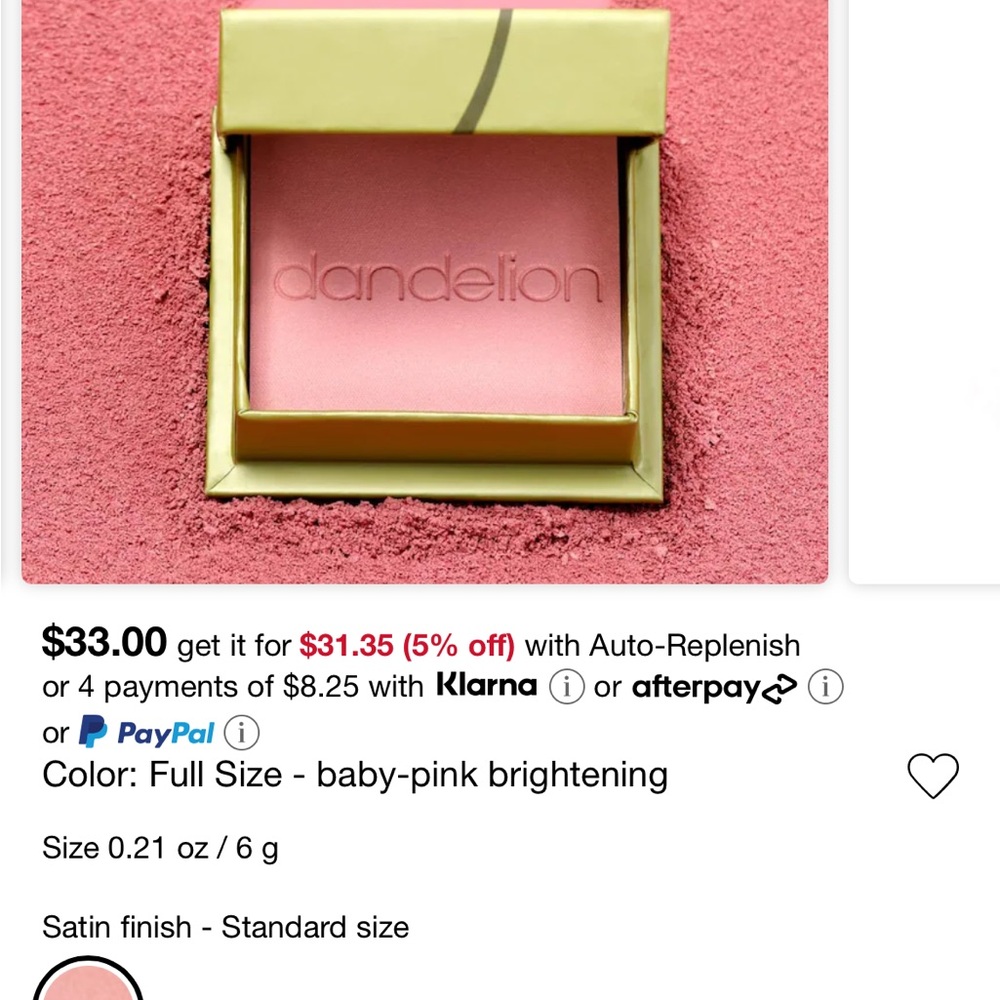 Benefit Dandelion Blush - Baby Pink